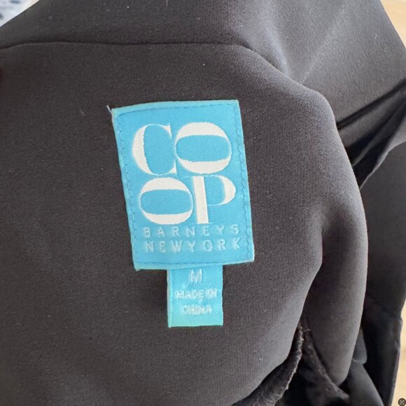 BARNEYS NEW YORK CO-OP 100% SILK ZIPPER FRONT BLACK SILK DRESS - SIZE MEDIUM - Picture 7 of 8